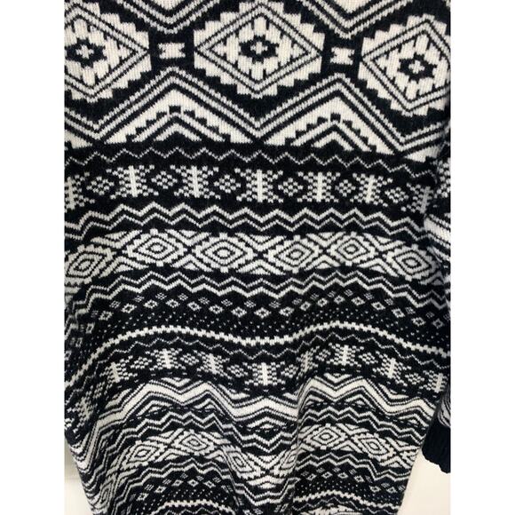 Loft Black & White Geometric Pattern Sweater Dress Size S Womens Long Sleeve - Picture 3 of 5